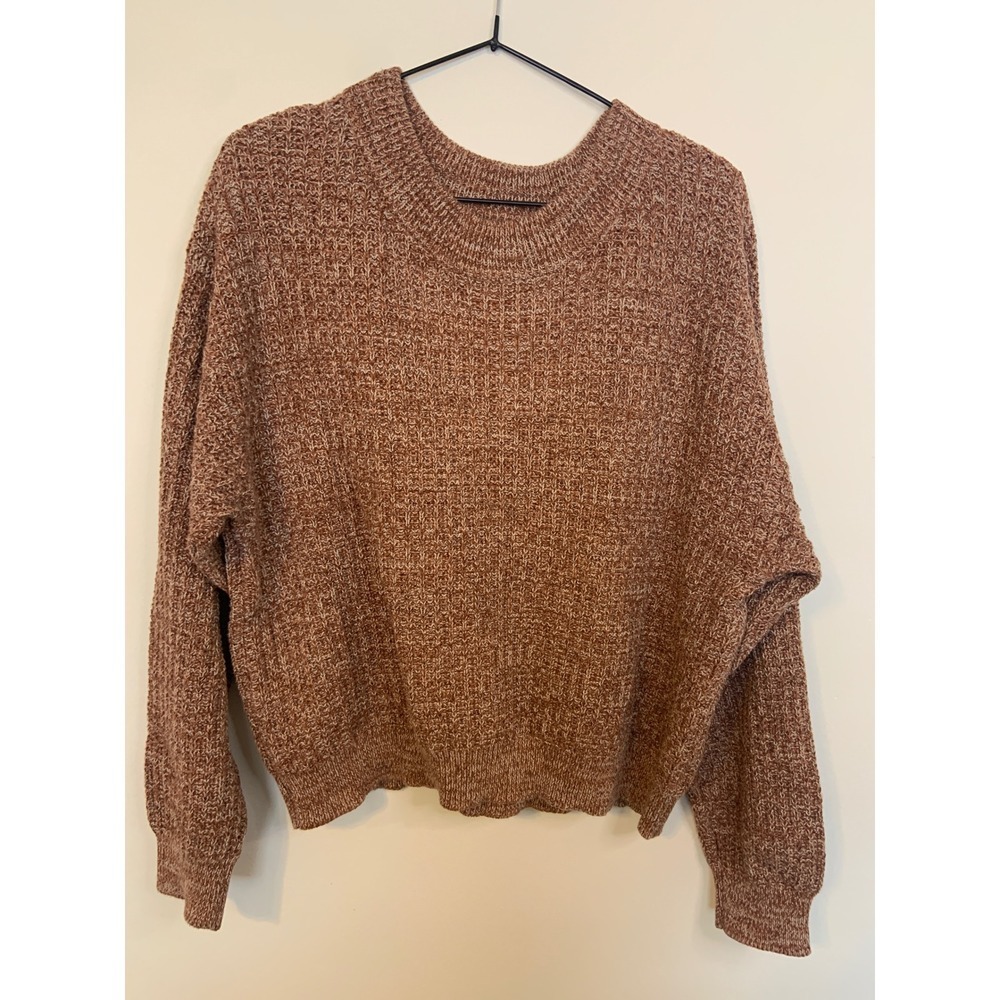 Universal Threads Knit Sweater Womens Medium Brown Excellent Drop Shoulder Crew